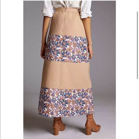 NEW Sachin + Babi Tan and Floral Jacquard Maxi Skirt Size 12 - Picture 3 of 14